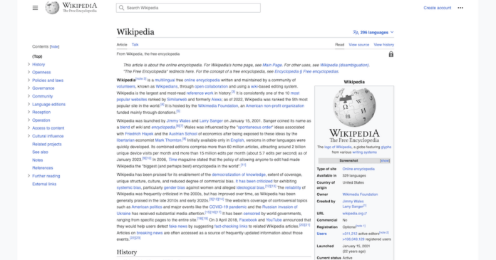 New wikipedia redesigned page